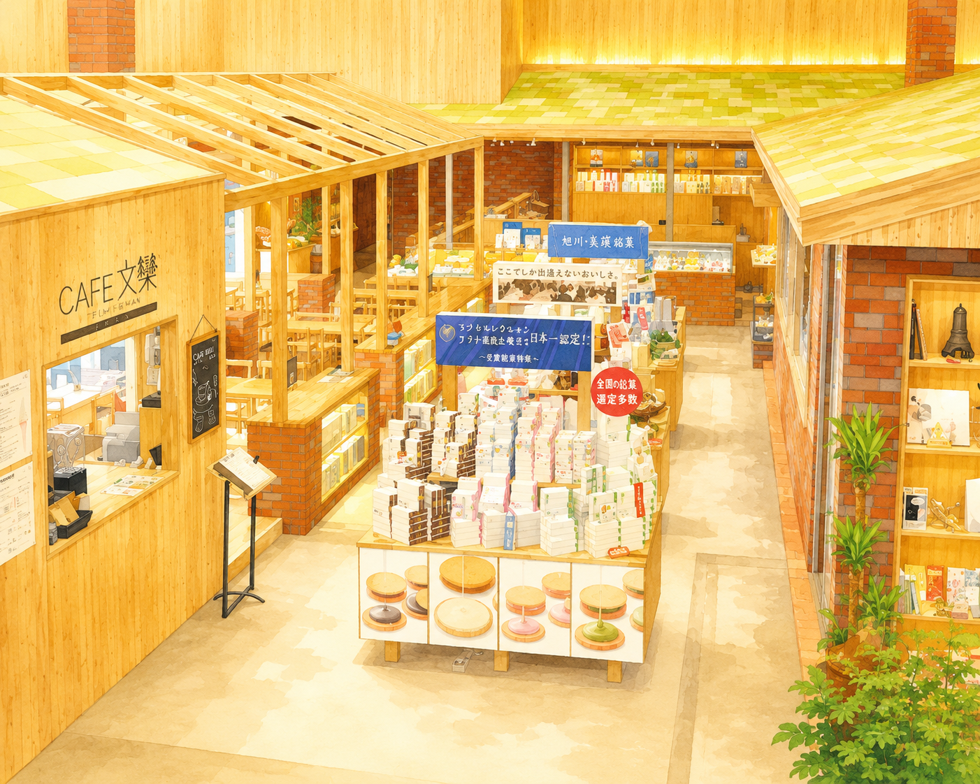 壺屋 き花の杜 店内・CAFE文藝